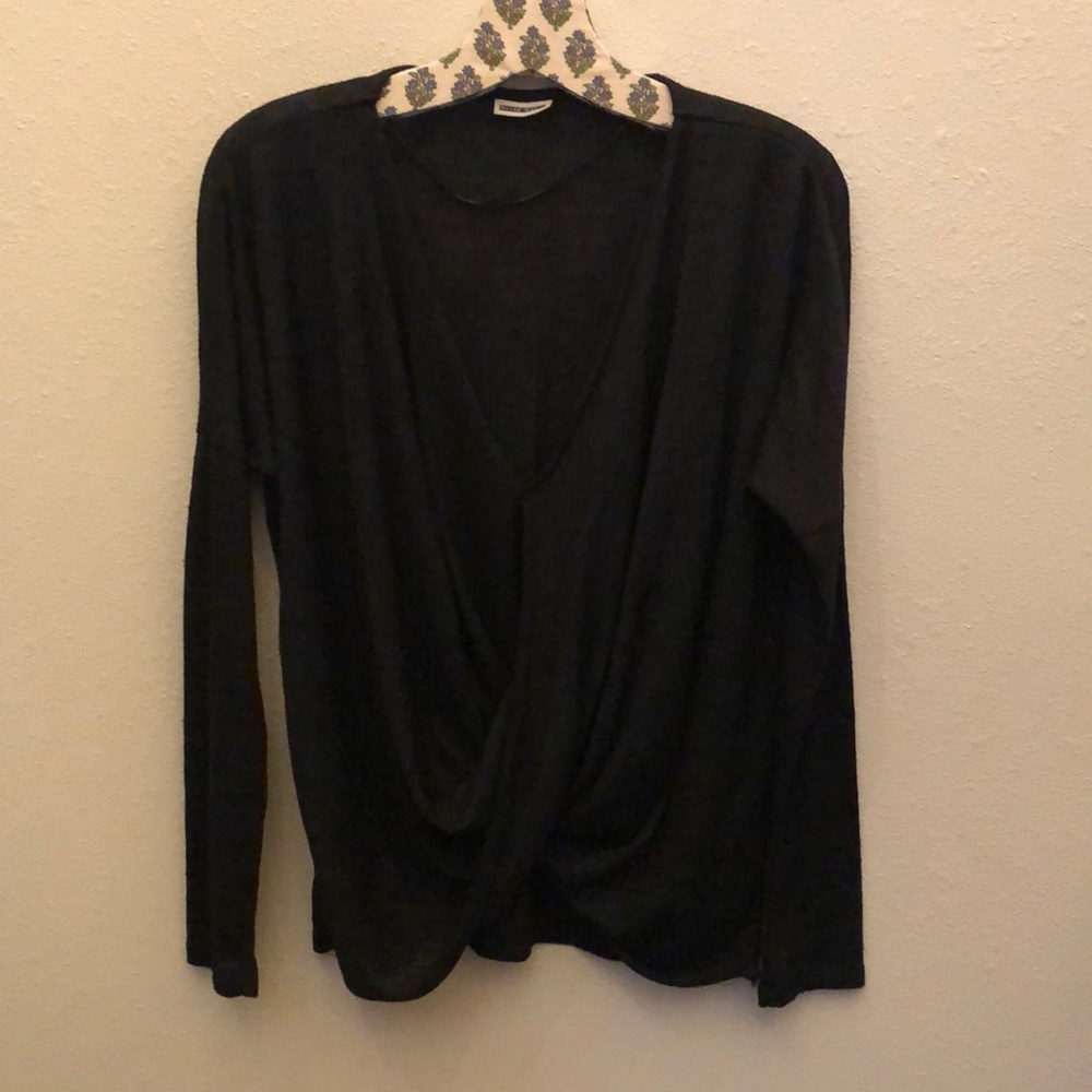 Twist front v-neck sweater